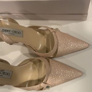 Jimmy Choo Pink Glitter sling Pump
